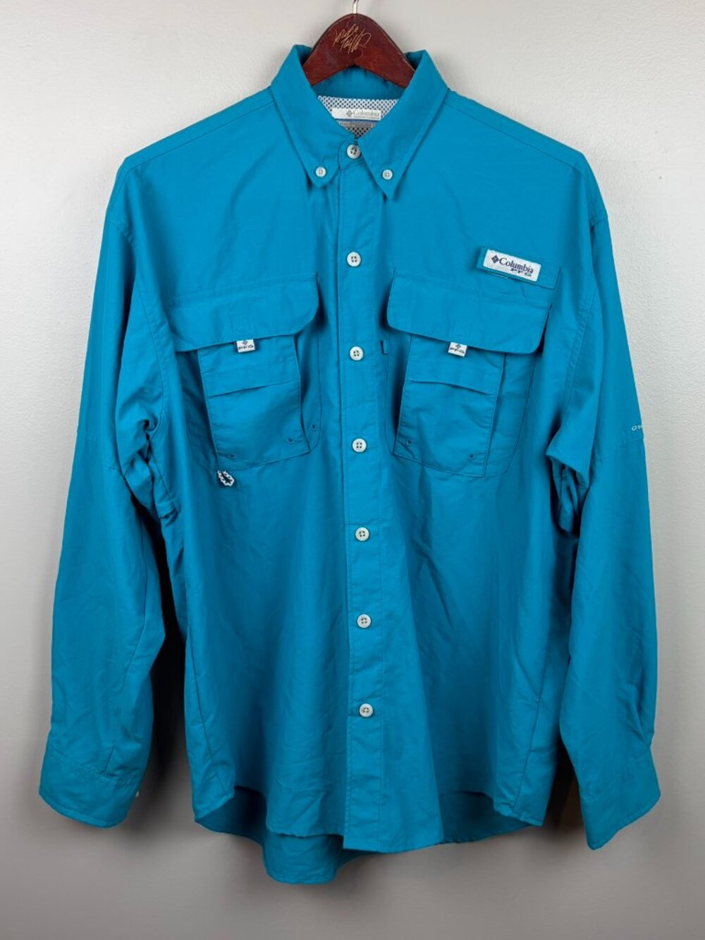 Columbia PFG FM7048 Men's Bahama II Roll Up Long Sleeve Fishing Sun Shirt Small